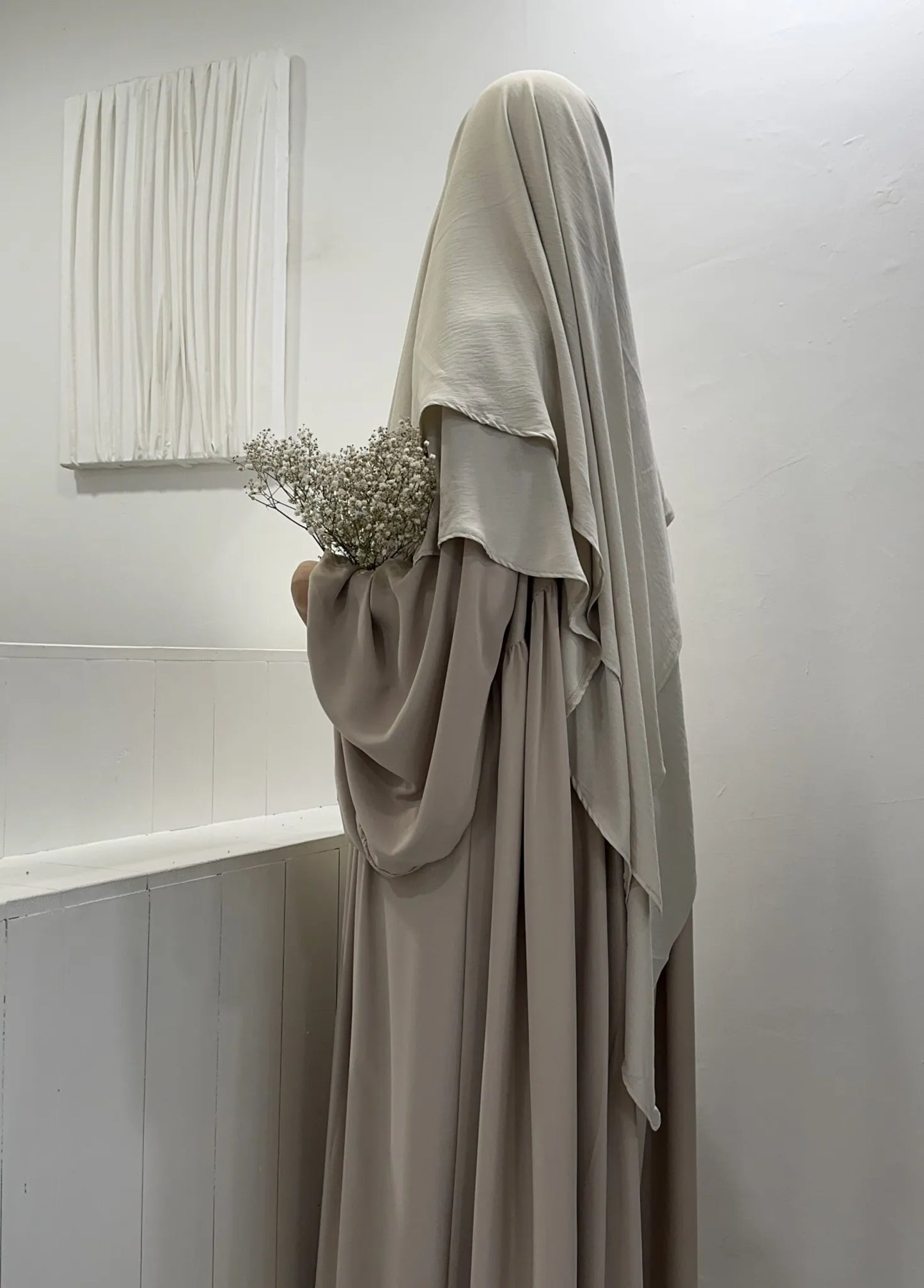 Two layer Khimar Cream beige