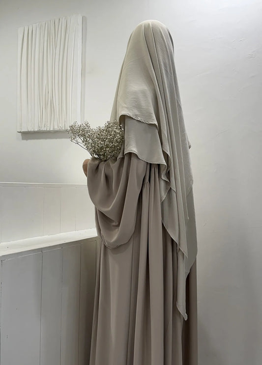 Two layer Khimar Cream beige