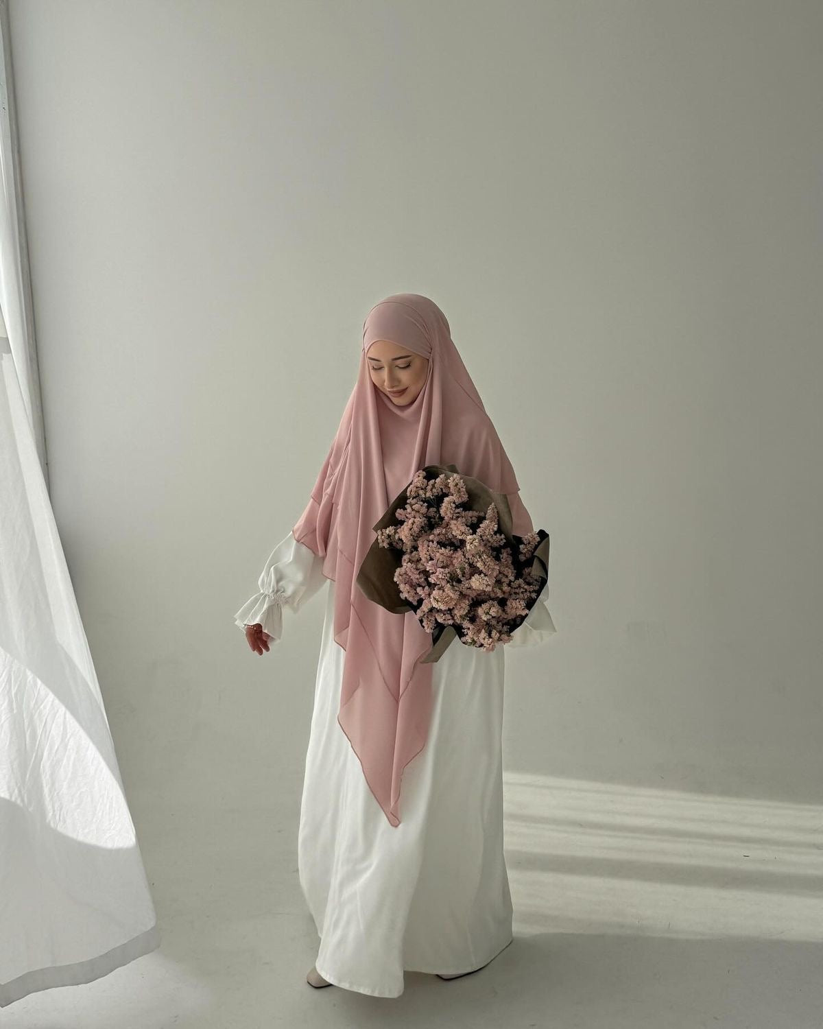 Three Layers khimar Pink